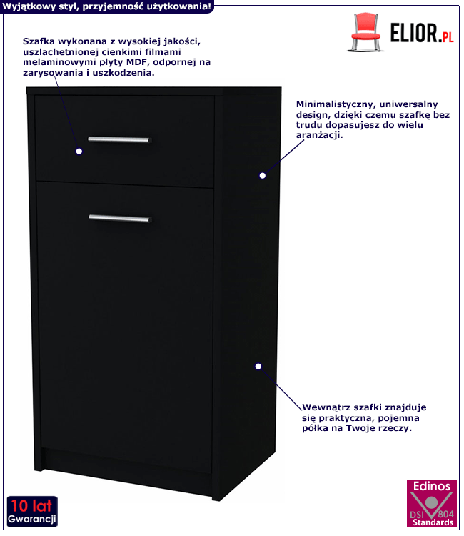 Stylowa komoda Tirena 3X - czarna