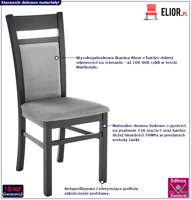 Produkt Szare drewniane krzesło - Aitor