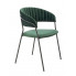 Komplet zielonych aksamitnych metalowych krzeseł 4 szt. - Eledis 3S