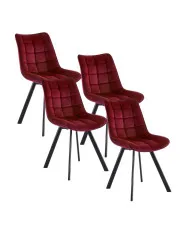 Zestaw bordowych eleganckich krzeseł tapicerowanych 4 szt.- Letres 4S w sklepie Edinos.pl