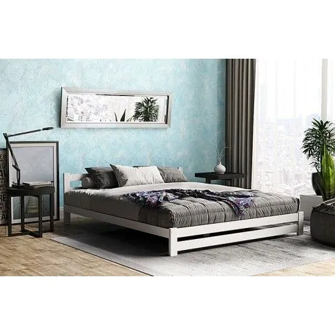 Zdjęcie Łóżko białe drewniane jednoosobowe Gersa 120x200 -Edinos.pl