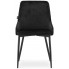 komplet 4 sztuk pluszowych krzeseł do salonu w kolorze czarnym