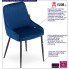 infografika zestawu 4 welurowych krzeseł w kolorze granatowym cinar