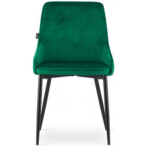 nowoczesny komplet 4 aksamitnych krzeseł do salonu kolor zielonu cinar