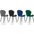 kolory nowoczesnego zestawu aksamitnych krzeseł edi