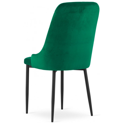 komplet 4 szt welurowych pikowanych krzeseł w kolorze zielonym hamza