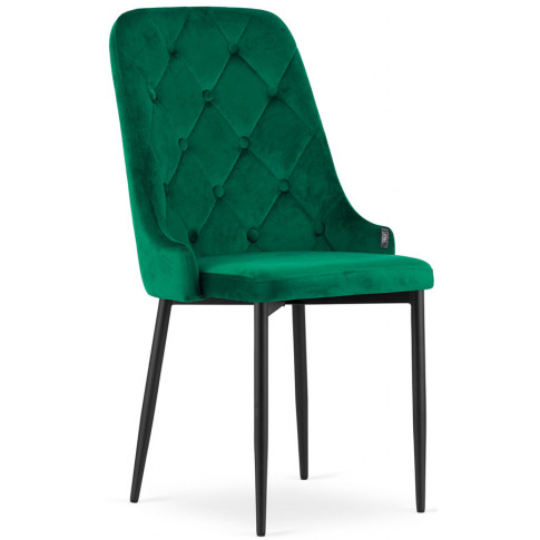 zestaw 4 sztuk pluszowych zielonych krzeseł do salonu hamza