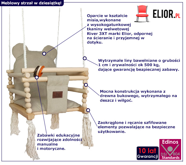 Drewniana huśtawka Akli 