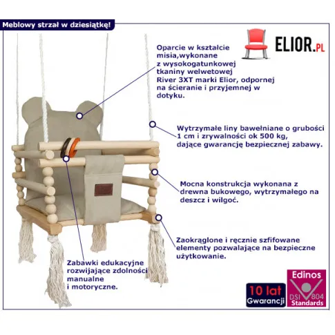 Huśtawka z miękkim siedziskiem Molis