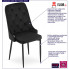 infografika zestawu 4 welurowych krzeseł kolor czarny hamza