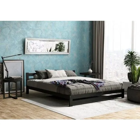 Zdjęcie czarne łóżko drewniane Gersa 120x200 | Edinos.pl