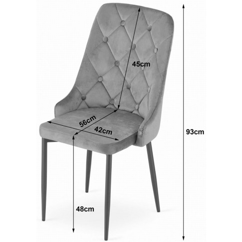 wymiary krzesła z eleganckiego zestawu krzesel hamza