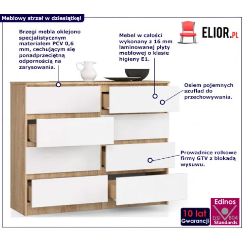 Komoda z ośmioma szufladami Stigio 3X