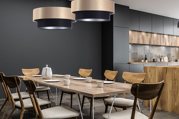 Lampa wisząca glamour z podwójnym abażurem S414-Tuleko