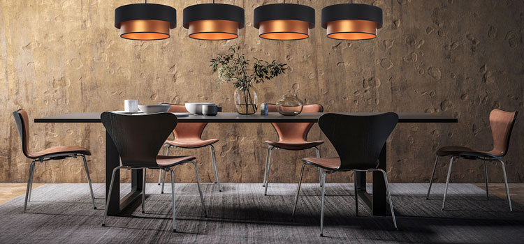 Lampa wisząca w stylu glamour z podwójnym abażurem nad stół S415-Acto