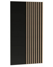 Czarny panel ścienny z lamelami - Fallon 12X