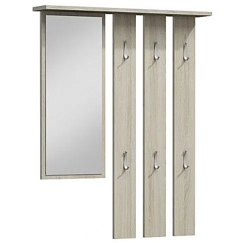 Zdjęcie produktu Wieszak ścienny z lustrem Muvo - dąb sonoma.