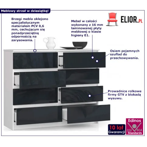 Komoda z ośmioma szufladami Dalmos 4X