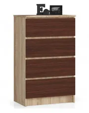 Komoda do salonu z szufladami dąb sonoma + wenge - Ranti 3X w sklepie Edinos.pl