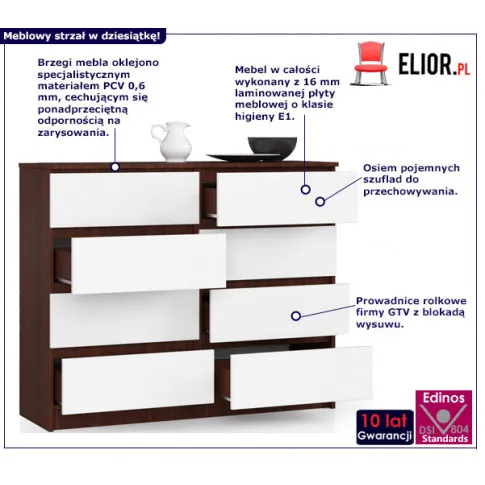 Komoda z ośmioma szufladami Dalmos 3X
