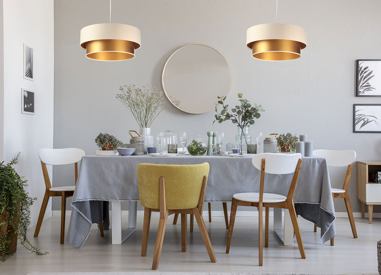 Okrągła lampa wisząca glamour z podwójnym abażurem S145-Limora