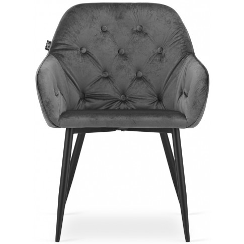2x pikowane krzesło z ozdobnymi guzikami aksamitne Antal