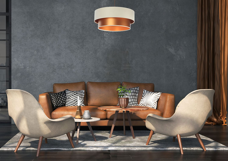 Elegancka lampa wisząca glamour z podwójnym okragłym abażurem S419-Nilda