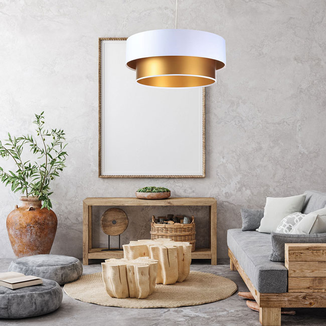 Lampa wisząca z podwójnym abażurem nad stół S420-Veda