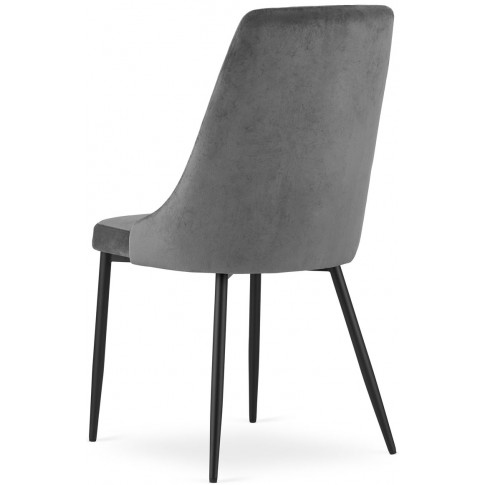 nowoczesny zestaw 4 welurowych metalowych krzeseł Imre