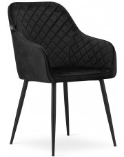 Komplet czarnych tapicerowanych metalowych krzeseł 2 szt. - Koruco w sklepie Edinos.pl