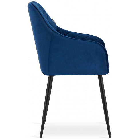 2x welurowe tapicerowane krzesło z metalowymi nogami koruco