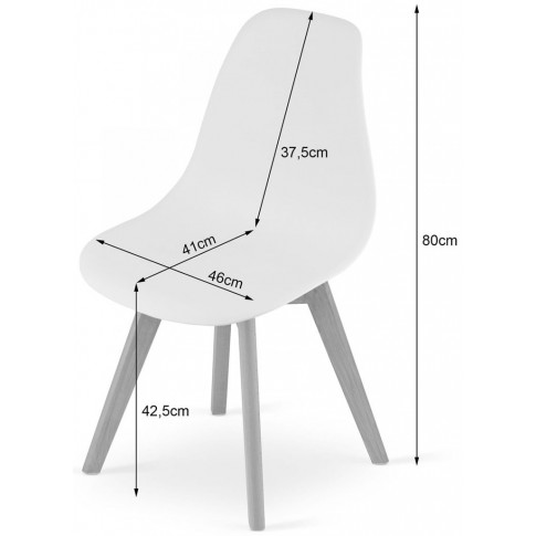 wymiary krzesła z kompletu 4 krzeseł nowoczesnych lajos