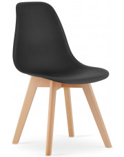 Komplet czarnych nowoczesnych minimalistycznych krzeseł 4 szt. - Lajos w sklepie Edinos.pl