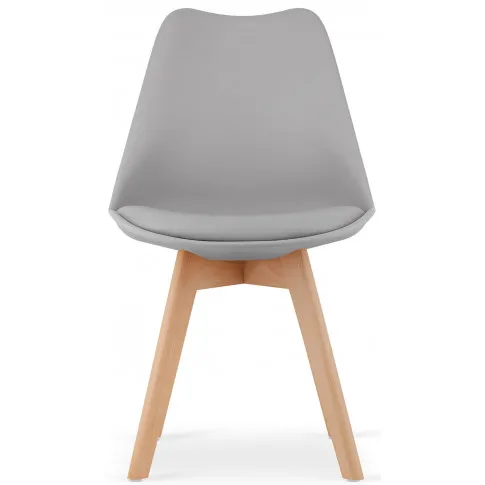 zestaw 4 skandynawskich krzeseł z poduszka z ekoskory kolor szary asaba 3s