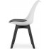 skandynawskie zestaw białych krzeseł z czarnym siedziskiem z ekoskóry asaba 4s