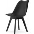 komplet 4 czarnych skandynawskich krzeseł z poduszką ze skóry ekologicznej asaba 4s
