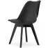 komplet 4 czarnych skandynawskich krzeseł z poduszką ze skóry ekologicznej asaba 4s