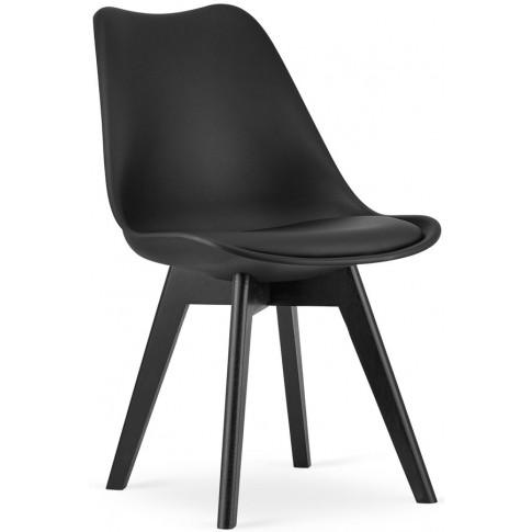 komplet 4 sztuk krzeseł do salonu skandynawskiego kolor czarny asaba 4s