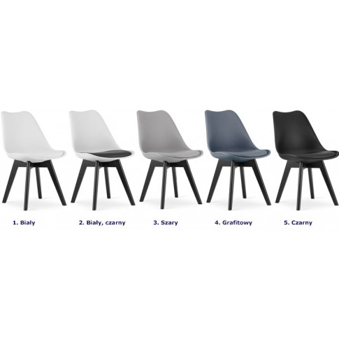 koloru zestawu 4 krzeseł skandynawskich z poduszką z ekoskóry asaba 4s