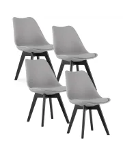 Komplet szarych ergonomicznych krzeseł z czarnymi nogami 4 szt. - Ares 4S w sklepie Edinos.pl