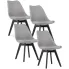 Komplet szarych ergonomicznych krzeseł z czarnymi nogami 4 szt. - Ares 4S