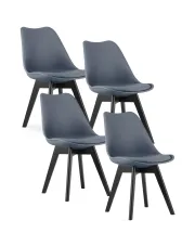 Zestaw grafitowych skandynawskich ergonomicznych krzeseł 4 szt. - Ares 4S w sklepie Edinos.pl