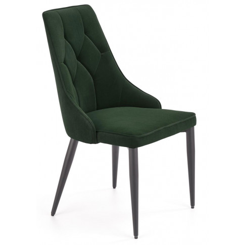 Zielone pikowane krzesło do salonu Roni