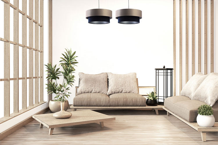 Welurowa lampa wisząca nad stół z dwukolorowym abażurem S426-Darel