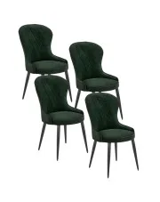 Komplet zielonych eleganckich krzeseł pikowanych 4 szt.  - Monaco 4S w sklepie Edinos.pl