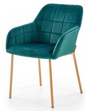 Zestaw welurowych krzeseł w stylu glamour 4 szt. kolor zielony - Ansel 4S w sklepie Edinos.pl