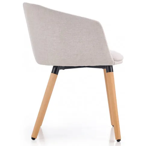 Szczegółowe zdjęcie nr 5 produktu Beżowe krzesło tapicerowane Nelik