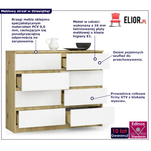 Komoda z ośmioma szufladami Dalmos 3x