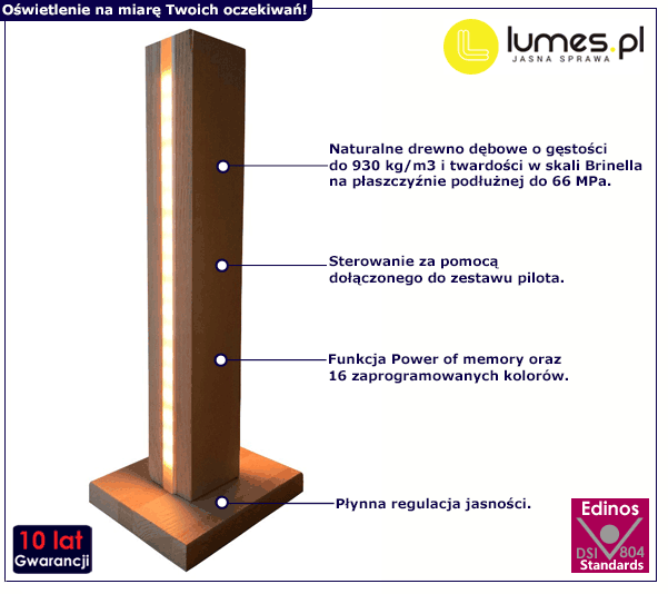 Nowoczesna drewniana lampka nocna LED z pilotem S428-Lugano