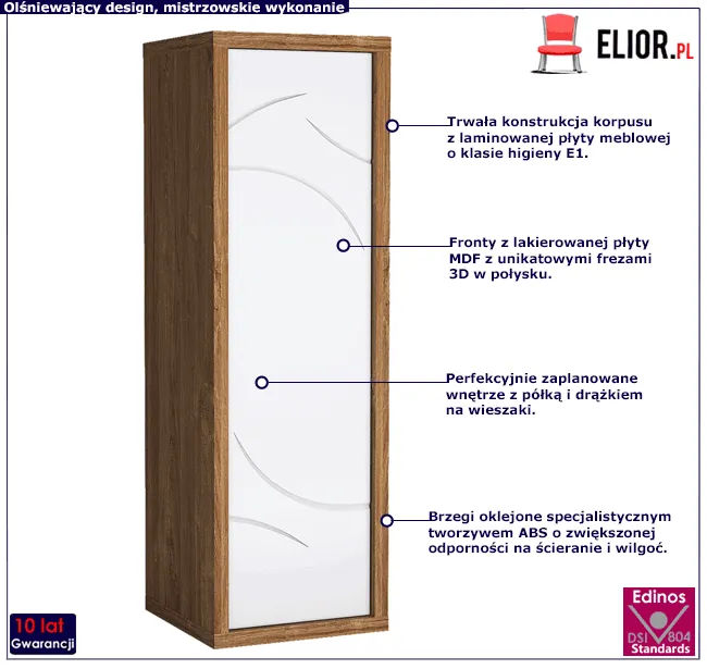 Jednodrzwiowa szafa na ubrania Fierro 4X